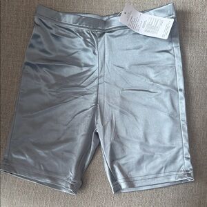Women's Silver Bike Shorts - Sleek Stretch Athletic Fit